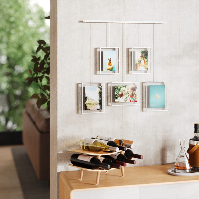 SET OF 5 EXHIBIT WALL PICTURE FRAMES WHITE - Image 3