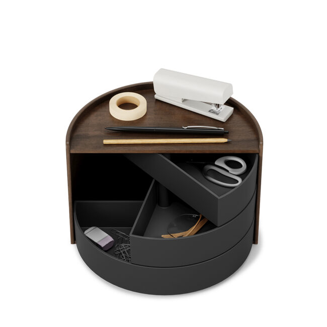 STORAGE BOX MOONA BLACK & WALNUT 27X15X18CM - Image 5