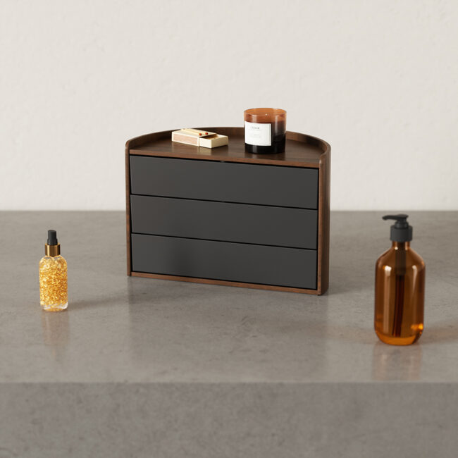 STORAGE BOX MOONA BLACK & WALNUT 27X15X18CM - Image 4