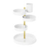 PIROUETTE COSMETIC ORGANIZER WHITE & BRASS 23X23X35CM - Image 5