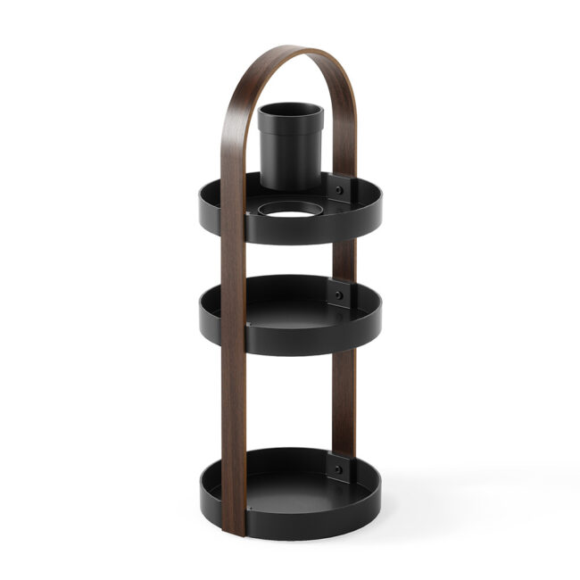 COSMETIC ORGANIZER BELLWOOD BLACK & WALNUT 20X20X50CM - Image 5