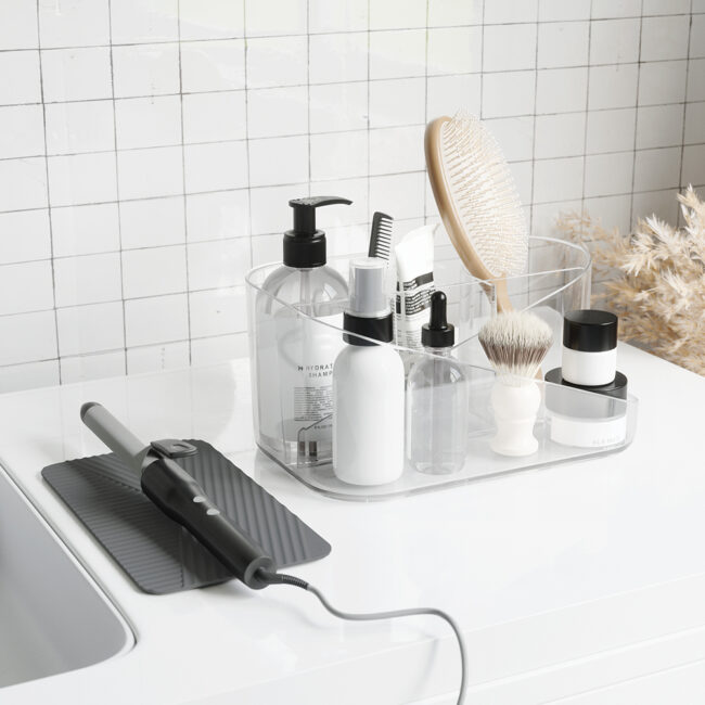 GLAM HAIR TOOL ORGANIZER CLEAR & CHARCOAL 27X17X13CM - Image 3
