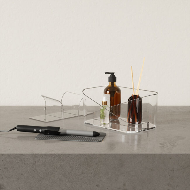 GLAM HAIR TOOL ORGANIZER CLEAR & CHARCOAL 27X17X13CM - Image 4
