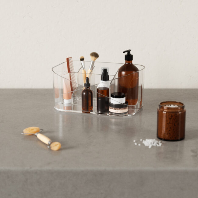 GLAM COSMETIC ORGANIZER CLEAR 27X17X13CM - Image 4