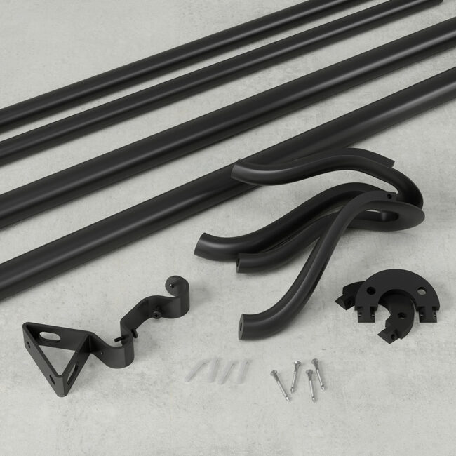 CURTAIN ROD DOUBLE MIDNIGHT BLACK 107-305CM - Image 5