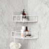 SET OF 2 CORNER BINS CUBIKO WHITE 23X23X8CM - Image 2