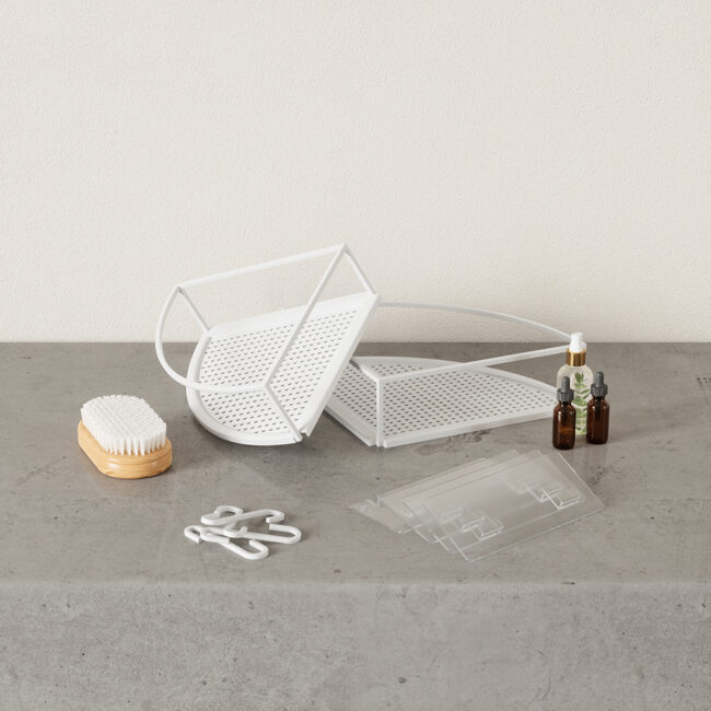 SET OF 2 CORNER BINS CUBIKO WHITE 23X23X8CM - Image 4