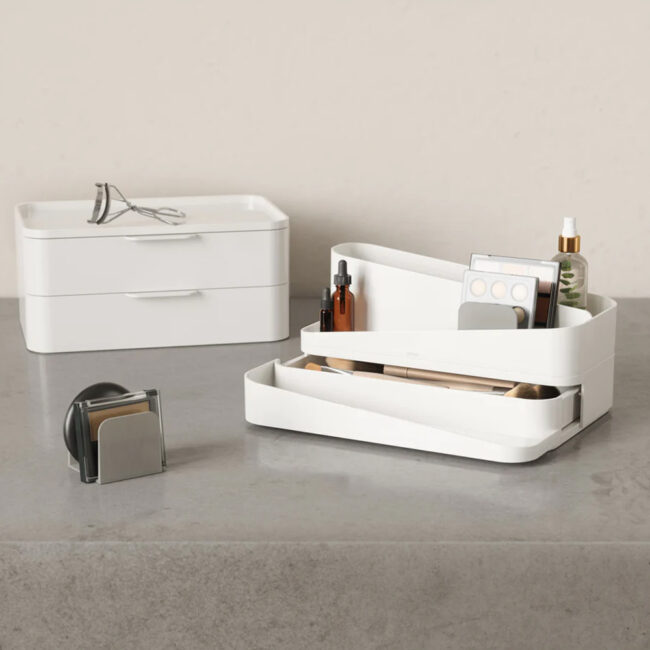 GLAM ORGANIZER WHITE & GREY 27X18X25CM - Image 6