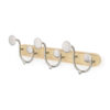 WALL HOOK MELODY 9 HOOKS NATURAL & NICKEL 43X8X13CM