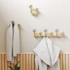 WALL HOOK MELODY 9 HOOKS NATURAL & NICKEL 43X8X13CM - Image 5