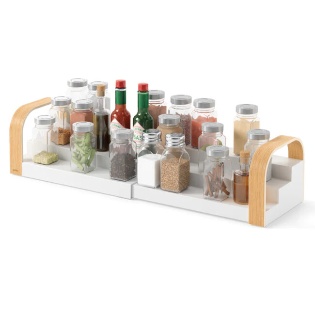 SPICE SHELF BELLWOOD WHITE & NATURAL 31X16X12CM - Image 4