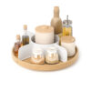 LAZY SUSAN BELLWOOD WHITE & NATURAL 30X30X9CM