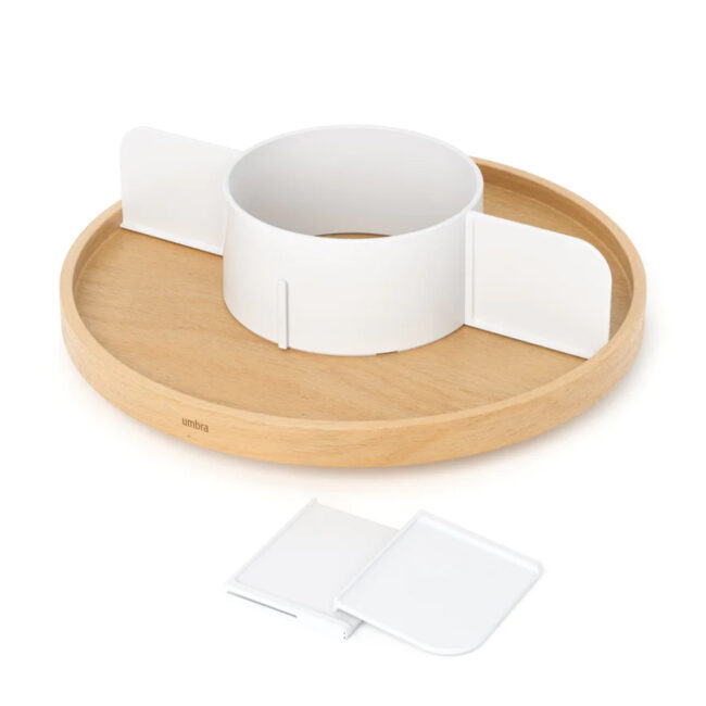 LAZY SUSAN BELLWOOD WHITE & NATURAL 30X30X9CM - Image 6