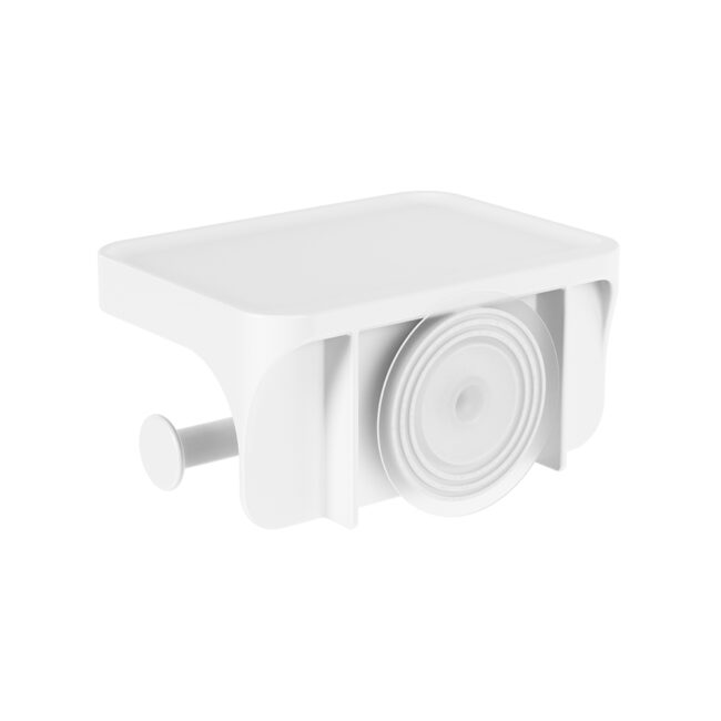 ADHESIVE TOILET PAPER HOLDER SHELF FLEX WHITE 16X11X8CM - Image 5