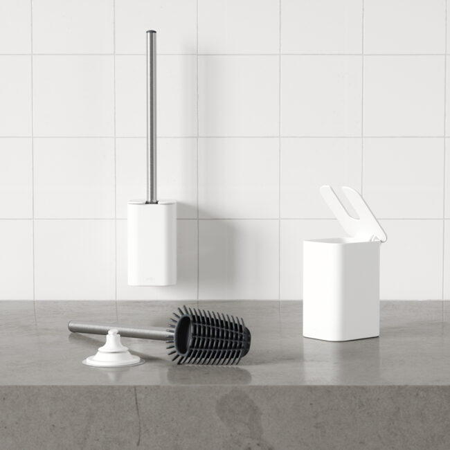ADHESIVE TOILET BRUSH FLEX WHITE 11X8X43CM - Image 3