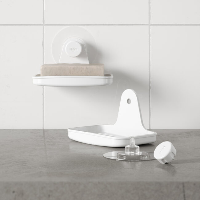 ADHESIVE SOAP DISH FLEX WHITE 13X10X9CM - Image 4