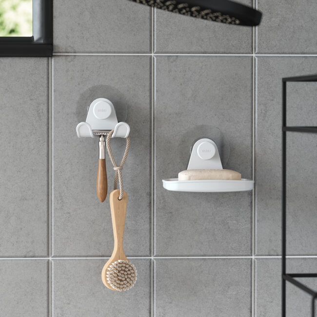 ADHESIVE SOAP DISH FLEX WHITE 13X10X9CM - Image 3