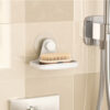 ADHESIVE SOAP DISH FLEX WHITE 13X10X9CM - Image 2
