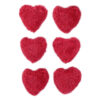 HEART POMPON RED 3CM 6PCS