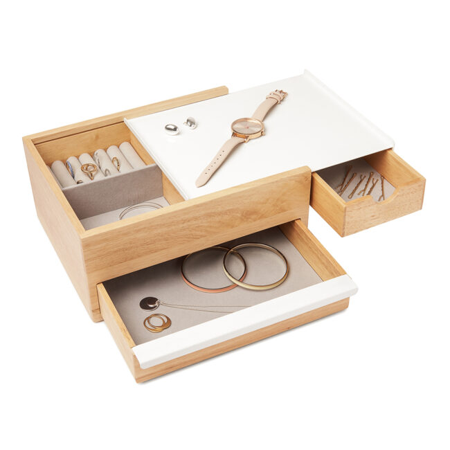 STORAGE BOX STOWIT WHITE & NATURAL 26X22X12CM - Image 6