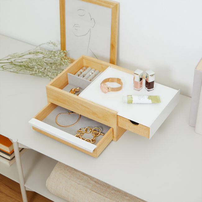 STORAGE BOX STOWIT WHITE & NATURAL 26X22X12CM - Image 4