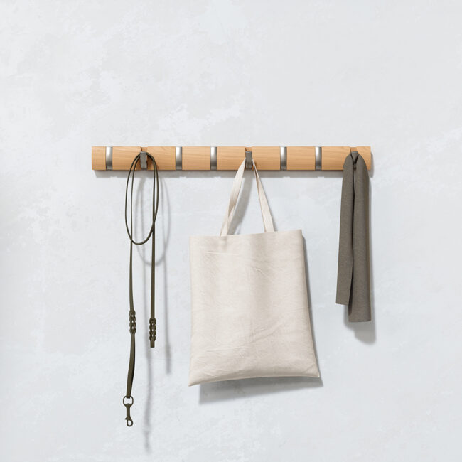 WALL HOOK FLIP 8 MOUNTED NATURAL 81X6X3CM - Image 3