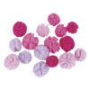 POMPONS SOFT TULLE  PINK SHADES 2.5CM & 3CM 16PCS