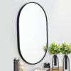 MIRROR OVAL ALUMINIUM BLACK 30X60CM - Image 2