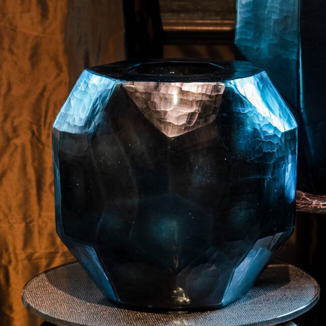 TEALIGHT HOLDER INDIGO SMOKE GREY 12X9CM - Image 3