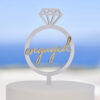 CAKE TOPPER WOODEN ENGAGED RING 11X22CM - Image 2