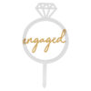 CAKE TOPPER WOODEN ENGAGED RING 11X22CM
