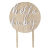 CAKE TOPPER HELLO BABY WOODEN 12X18CM