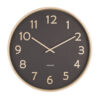 WALL CLOCK PURE WOOD GRAIN BLACK 40CM