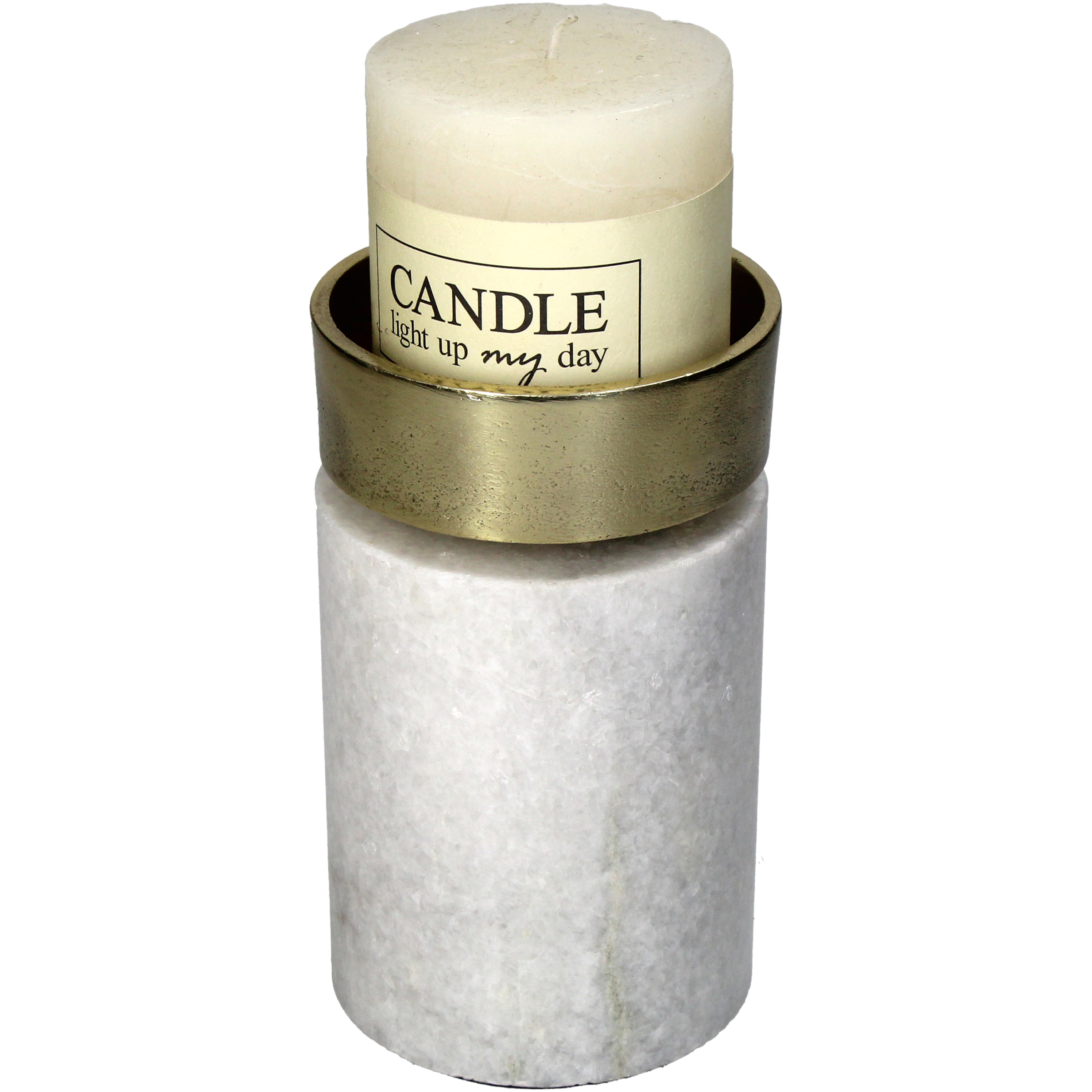 CANDLEHOLDER MARBLE WHITE 9X9X15CM - Image 3