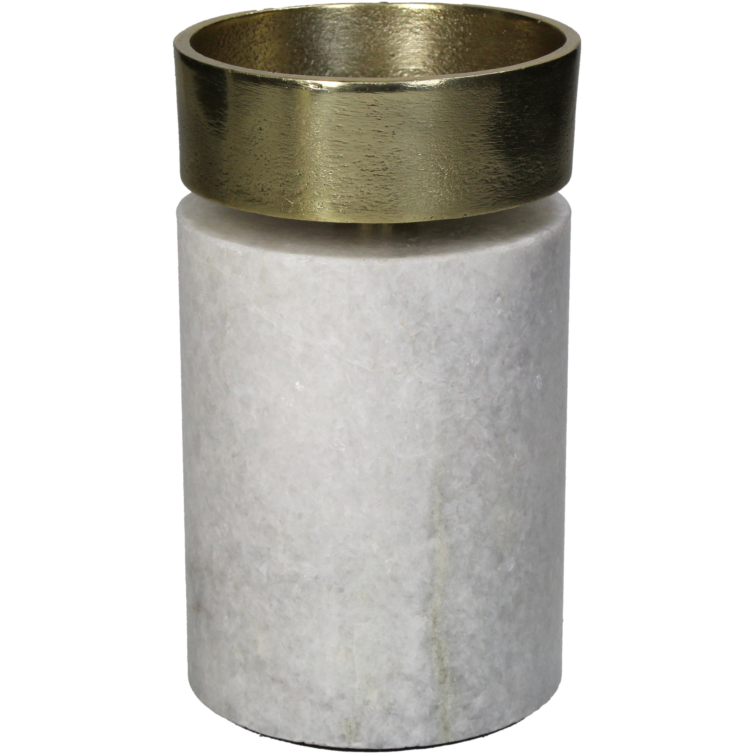 CANDLEHOLDER MARBLE WHITE 9X9X15CM