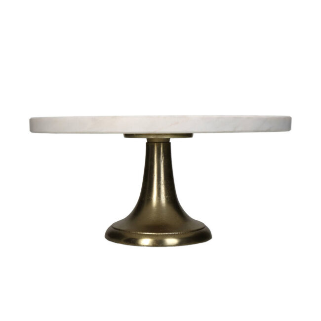 CAKE STAND MARBLE WHITE 29X29X13.5CM - Image 3