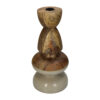 CANDLEHOLDER WOOD BEIGE 13X13X28CM