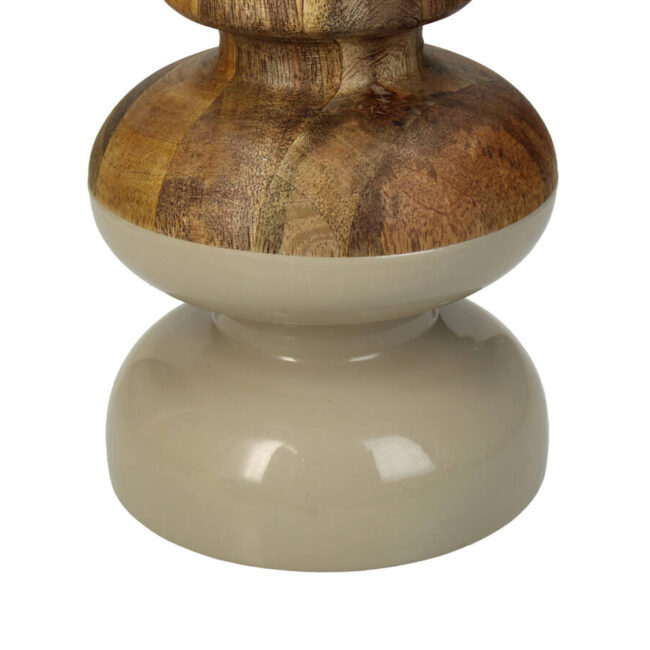 CANDLEHOLDER WOOD BEIGE 13X13X28CM - Image 3