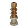 CANDLEHOLDER WOOD BEIGE 12.5X12.5X32CM