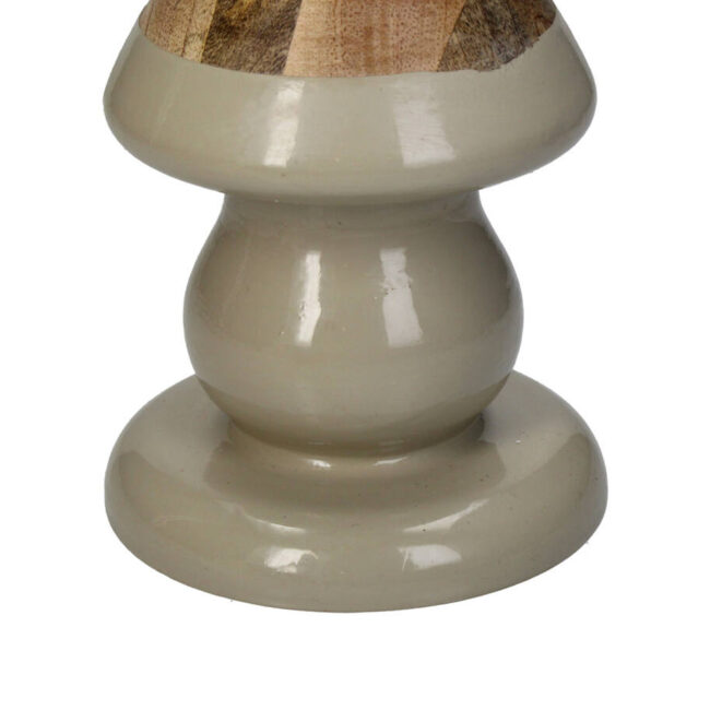 CANDLEHOLDER WOOD BEIGE 12.5X12.5X32CM - Image 3