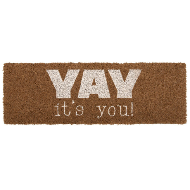 DOORMAT "YAY ITS YOU" BROWN & WHITE 75X26CM