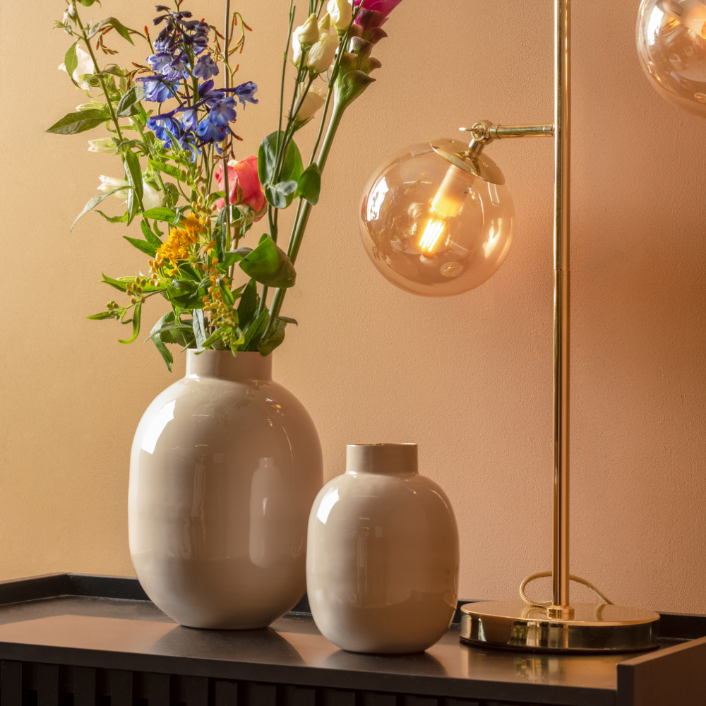 VASE MILA WARM GREY 19.5X6.5CM - Image 2