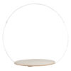 CAKE STAND ROUND WOODEN BASE WHITE METAL HOOP 69X66CM