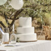 CAKE STAND ROUND WOODEN BASE WHITE METAL HOOP 69X66CM - Image 3