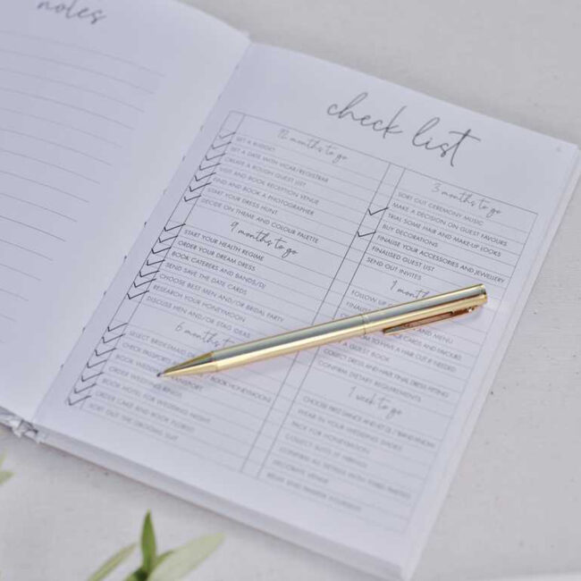 WEDDING PLANNER NOTEBOOK 52 PAGES WHITE 15X22CM - Image 3