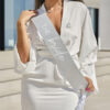 SASH THE BRIDE SILVER FOIL WITH CUT OUTS 1M - Image 2