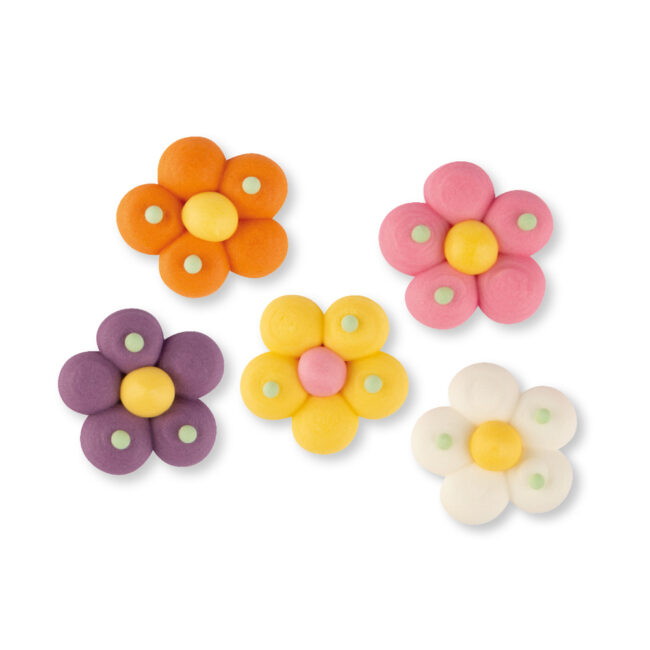 SUGAR FLOWER LARGE ASSORTED 24X6MM