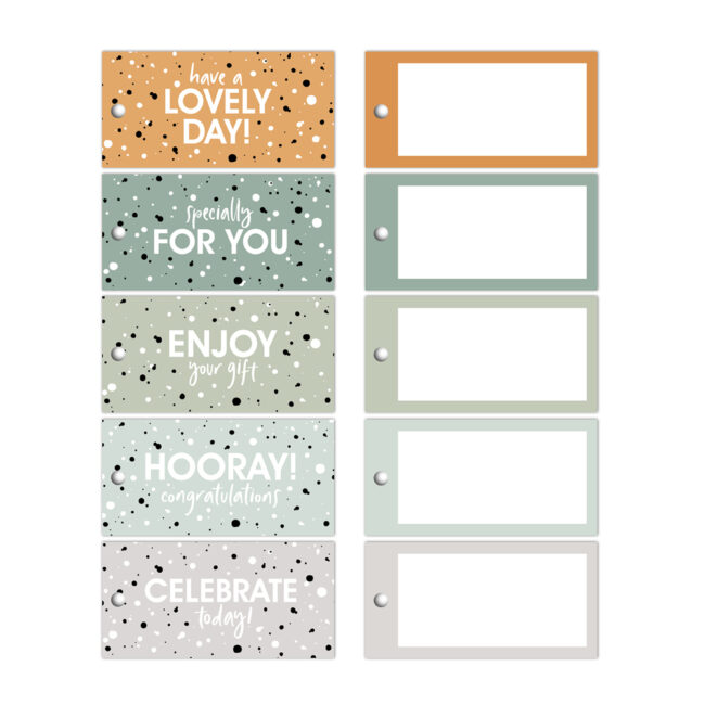 GIFT TAGS RANDOM SPOTS 4X8CM