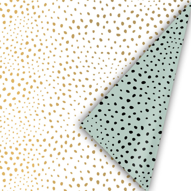 GIFT ROLL FLOCKS WHITE & GOLD 50CMX3M - Image 3