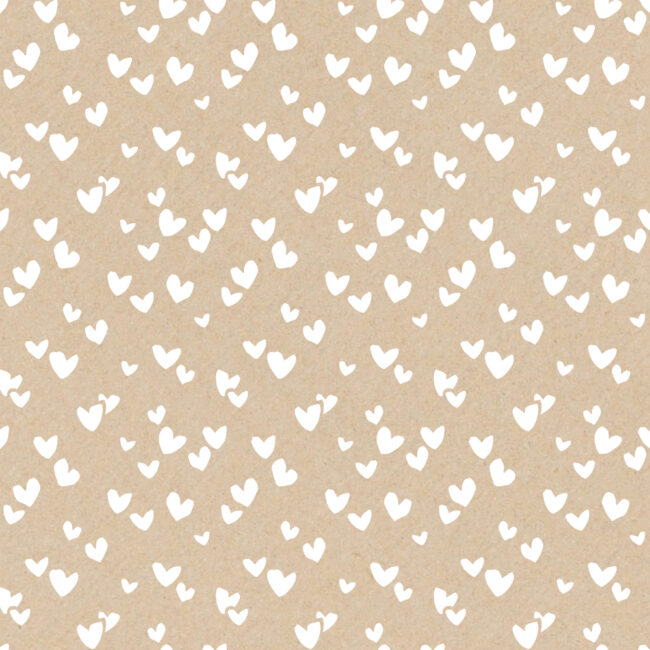 COUNTER ROLL SOLO HEARTS KRAFT & WHITE 100X30CM - Image 3